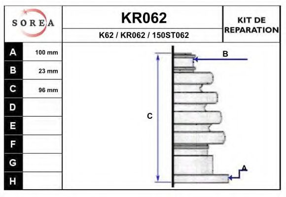 EAI KR062 Комплект пылника, приводной вал для SEAT (Сеат) EAI KR062 Комплект пылника, приводной вал для SEAT (Сеат)