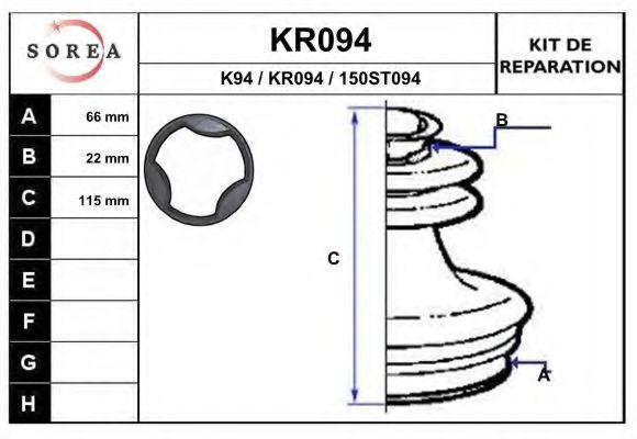 EAI KR094 Комплект пылника, приводной вал для RENAULT SYMBOL I (Рено Съмбол и) EAI KR094 Комплект пылника, приводной вал для RENAULT SYMBOL I (Рено Съмбол и)