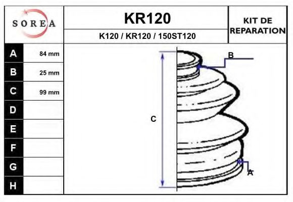 EAI KR120 Комплект пылника, приводной вал для MAZDA 626 III (Мазда 626 3) EAI KR120 Комплект пылника, приводной вал для MAZDA 626 III (Мазда 626 3)
