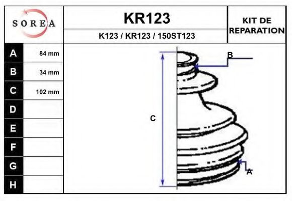 EAI KR123 Комплект пылника, приводной вал для CITROËN XSARA (CитроËн Ксара) EAI KR123 Комплект пылника, приводной вал для CITROËN XSARA (CитроËн Ксара)