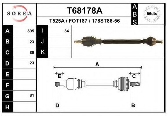 EAI T68178A Приводной вал 