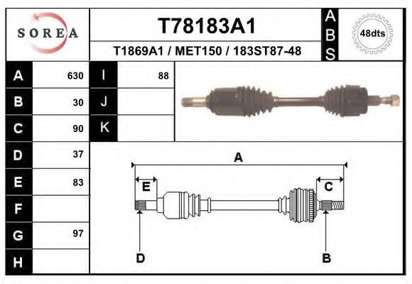 EAI T78183A1 Приводной вал 