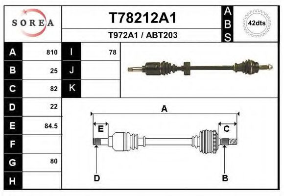 EAI T78212A1 Приводной вал 