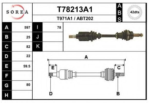 EAI T78213A1 Приводной вал 