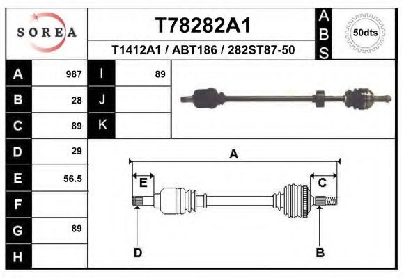 EAI T78282A1 Приводной вал 