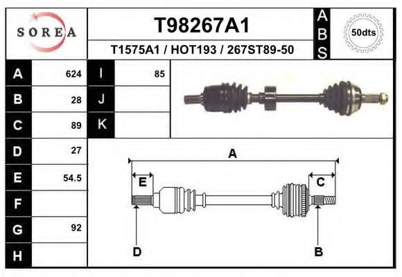 EAI T98267A1 Приводной вал 