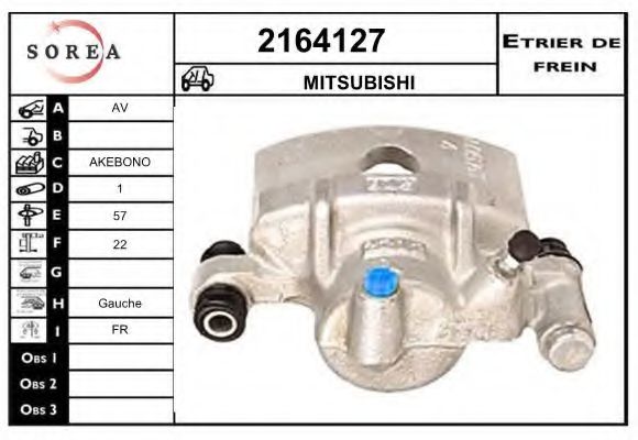 EAI 2164127 Тормозной суппорт для MITSUBISHI COLT/RODEO (Митсубиши/митсубиси Cолт/родэо) EAI 2164127 Тормозной суппорт для MITSUBISHI COLT/RODEO (Митсубиши/митсубиси Cолт/родэо)
