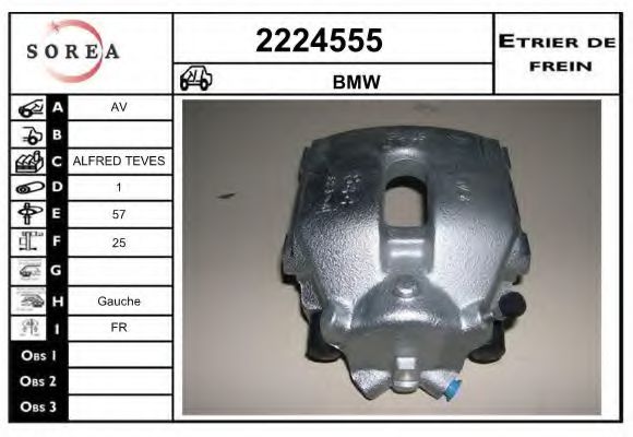 EAI 2224555 Тормозной суппорт для ROVER 75 ER (Ровер 75 эр) EAI 2224555 Тормозной суппорт для ROVER 75 ER (Ровер 75 эр)