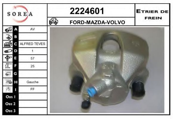 EAI 2224601 Тормозной суппорт для FORD (Форд) EAI 2224601 Тормозной суппорт для FORD (Форд)