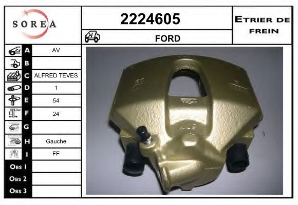 EAI 2224605 Тормозной суппорт для FORD TRANSIT CONNECT (Форд Трансит cоннэcт) EAI 2224605 Тормозной суппорт для FORD TRANSIT CONNECT (Форд Трансит cоннэcт)