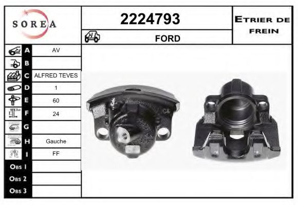 EAI 2224793 Тормозной суппорт для FORD ESCAPE (Форд Эскейп) EAI 2224793 Тормозной суппорт для FORD ESCAPE (Форд Эскейп)