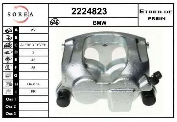 EAI 2224823 Тормозной суппорт для BMW X5 (Бмв Х5) EAI 2224823 Тормозной суппорт для BMW X5 (Бмв Х5)