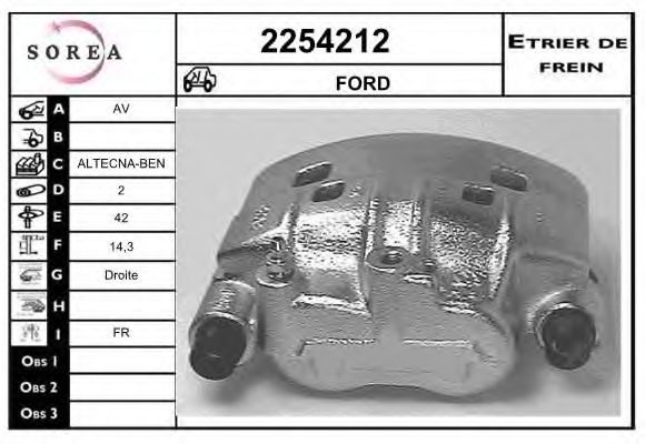 EAI 2254212 Тормозной суппорт для FORD TRANSIT (Форд Трансит) EAI 2254212 Тормозной суппорт для FORD TRANSIT (Форд Трансит)