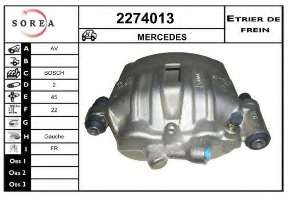 EAI 2274013 Тормозной суппорт для MERCEDESBENZ (Мерседес бенц) EAI 2274013 Тормозной суппорт для MERCEDESBENZ (Мерседес бенц)