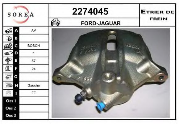 EAI 2274045 Тормозной суппорт для FORD (Форд) EAI 2274045 Тормозной суппорт для FORD (Форд)