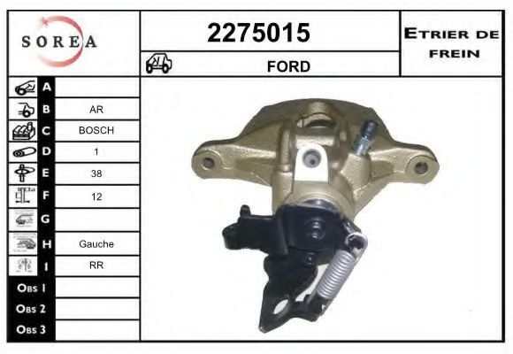 EAI 2275015 Тормозной суппорт для FORD (Форд) EAI 2275015 Тормозной суппорт для FORD (Форд)