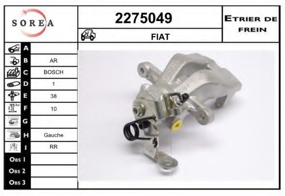 EAI 2275049 Тормозной суппорт для FIAT RITMO III (Фиат Ритмо 3) EAI 2275049 Тормозной суппорт для FIAT RITMO III (Фиат Ритмо 3)