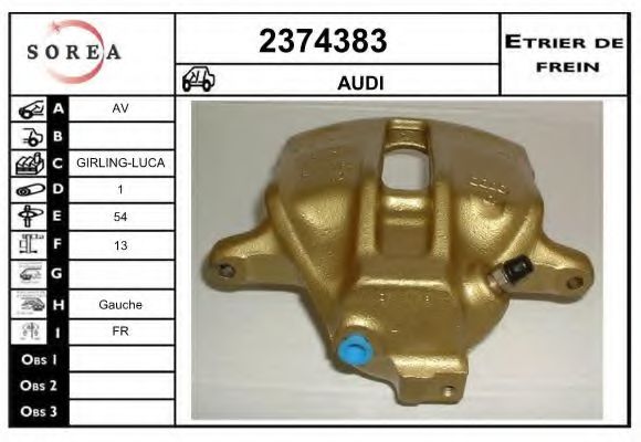 EAI 2374383 Тормозной суппорт для AUDI A4 (Ауди А4) EAI 2374383 Тормозной суппорт для AUDI A4 (Ауди А4)