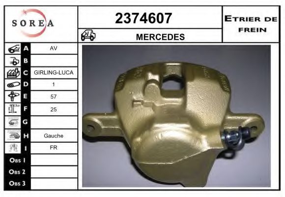 EAI 2374607 Тормозной суппорт для MERCEDES-BENZ C-CLASS SCOUPE (Мэрcэдэс-бэнз С класс сcоупэ) EAI 2374607 Тормозной суппорт для MERCEDES-BENZ C-CLASS SCOUPE (Мэрcэдэс-бэнз С класс сcоупэ)