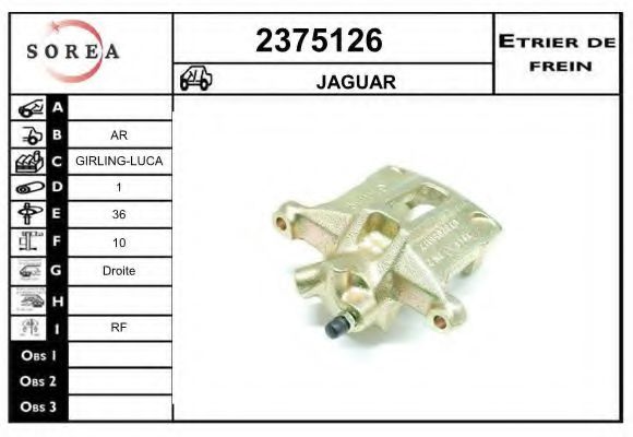 EAI 2375126 Тормозной суппорт для JAGUAR (Ягуар) EAI 2375126 Тормозной суппорт для JAGUAR (Ягуар)