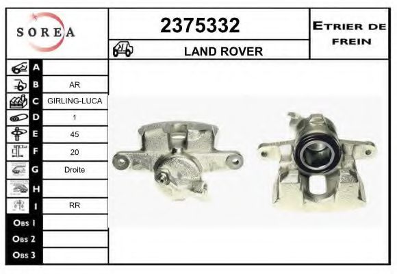 EAI 2375332 Тормозной суппорт для LAND ROVER RANGE ROVER SPORT (Ленд ровер/лэнд ровер Рангэ ровер спорт) EAI 2375332 Тормозной суппорт для LAND ROVER RANGE ROVER SPORT (Ленд ровер/лэнд ровер Рангэ ровер спорт)