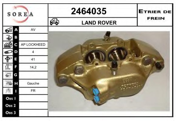 EAI 2464035 Тормозной суппорт для LAND-ROVER (Ланд-ровер) EAI 2464035 Тормозной суппорт для LAND-ROVER (Ланд-ровер)