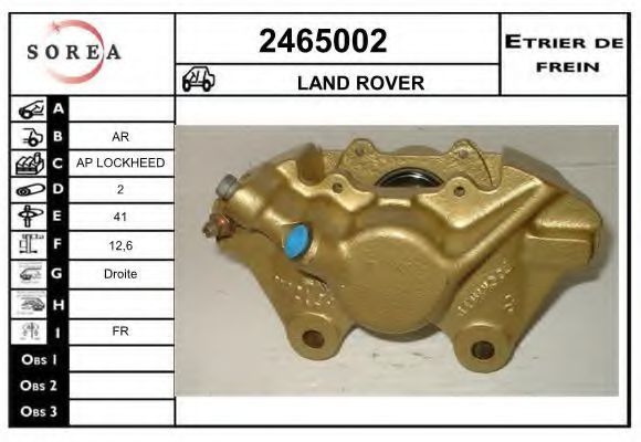 EAI 2465002 Тормозной суппорт для LAND-ROVER (Ланд-ровер) EAI 2465002 Тормозной суппорт для LAND-ROVER (Ланд-ровер)
