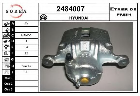 EAI 2484007 Тормозной суппорт для KIA JOICE (Киа Жоиcэ) EAI 2484007 Тормозной суппорт для KIA JOICE (Киа Жоиcэ)