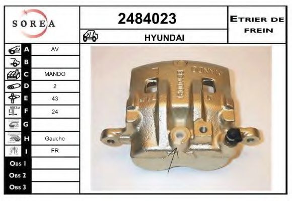 EAI 2484023 Тормозной суппорт для HYUNDAI SATELLITE (Хендай Сатэллитэ) EAI 2484023 Тормозной суппорт для HYUNDAI SATELLITE (Хендай Сатэллитэ)