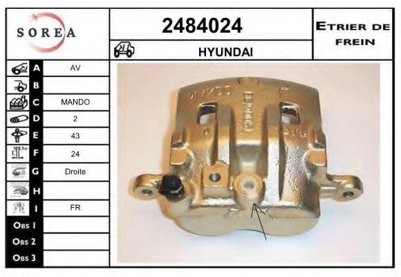 EAI 2484024 Тормозной суппорт для HYUNDAI SATELLITE (Хендай Сатэллитэ) EAI 2484024 Тормозной суппорт для HYUNDAI SATELLITE (Хендай Сатэллитэ)