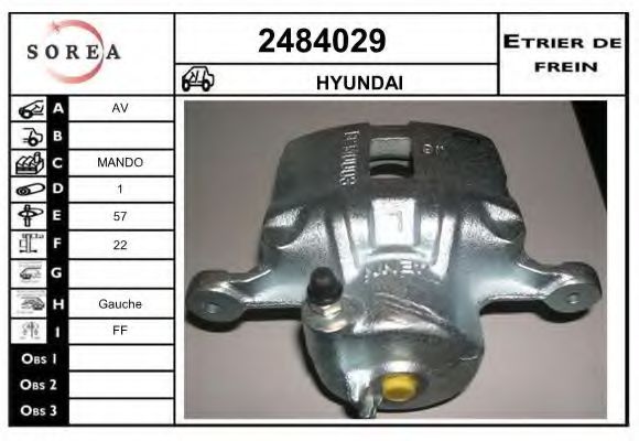 EAI 2484029 Тормозной суппорт для HYUNDAI SONATA III (Хендай Соната 3) EAI 2484029 Тормозной суппорт для HYUNDAI SONATA III (Хендай Соната 3)