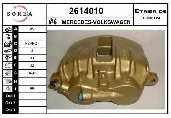 EAI 2614010 Тормозной суппорт для MERCEDESBENZ (Мерседес бенц) EAI 2614010 Тормозной суппорт для MERCEDESBENZ (Мерседес бенц)