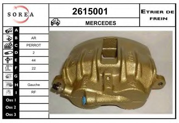 EAI 2615001 Тормозной суппорт для MERCEDESBENZ (Мерседес бенц) EAI 2615001 Тормозной суппорт для MERCEDESBENZ (Мерседес бенц)