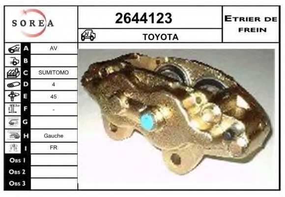 EAI 2644123 Тормозной суппорт для TOYOTA HILUX SURF (Тойота/тоета Хилуx сурф) EAI 2644123 Тормозной суппорт для TOYOTA HILUX SURF (Тойота/тоета Хилуx сурф)