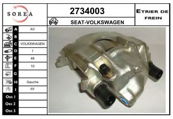 EAI 2734003 Тормозной суппорт для VOLKSWAGEN DERBY (Фольксваген Дэрбъ) EAI 2734003 Тормозной суппорт для VOLKSWAGEN DERBY (Фольксваген Дэрбъ)