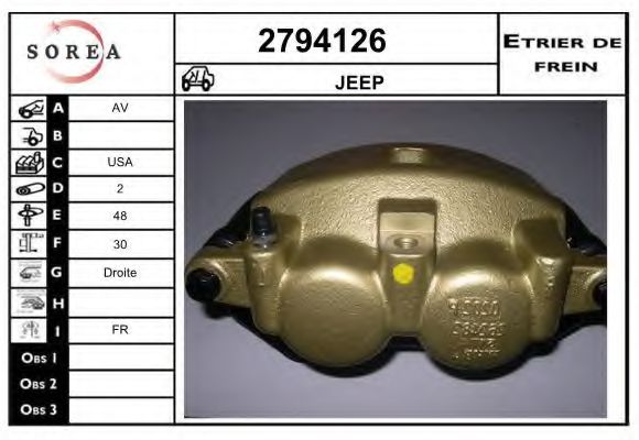 EAI 2794126 Тормозной суппорт для JEEP GRAND CHEROKEE III (Джип Гранд чироки 3) EAI 2794126 Тормозной суппорт для JEEP GRAND CHEROKEE III (Джип Гранд чироки 3)