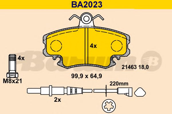 BARUM BA2023 Тормозные колодки для DACIA SANDERO (Дача Сандэро) BARUM BA2023 Тормозные колодки для DACIA SANDERO (Дача Сандэро)