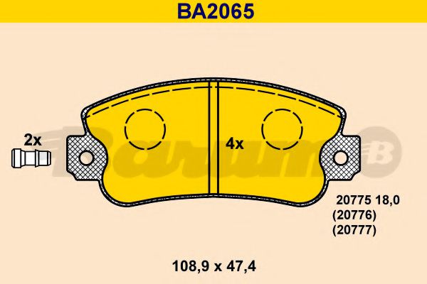 BARUM BA2065 Тормозные колодки для FIAT STRADA II (Фиат Страда 2) BARUM BA2065 Тормозные колодки для FIAT STRADA II (Фиат Страда 2)