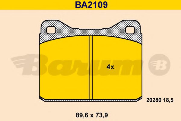 BARUM BA2109 Тормозные колодки для VOLKSWAGEN (Фольксваген) BARUM BA2109 Тормозные колодки для VOLKSWAGEN (Фольксваген)