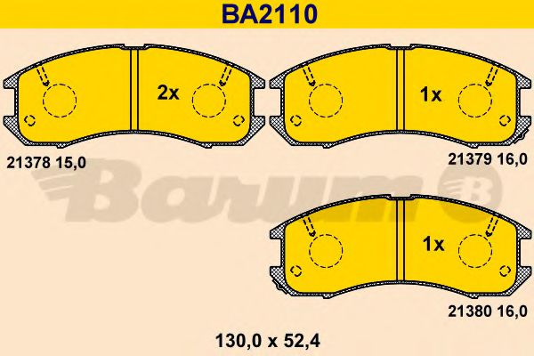 BARUM BA2110 Тормозные колодки для MAZDA 626 III (Мазда 626 3) BARUM BA2110 Тормозные колодки для MAZDA 626 III (Мазда 626 3)