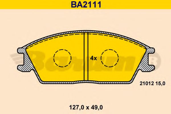 BARUM BA2111 Тормозные колодки для HYUNDAI EXCEL (Хендай Эxcэл) BARUM BA2111 Тормозные колодки для HYUNDAI EXCEL (Хендай Эxcэл)