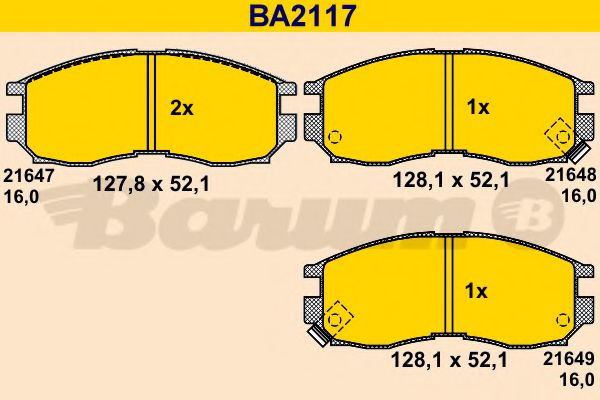 BARUM BA2117 Тормозные колодки для MITSUBISHI GALANT V (Митсубиши/митсубиси Галант 5) BARUM BA2117 Тормозные колодки для MITSUBISHI GALANT V (Митсубиши/митсубиси Галант 5)