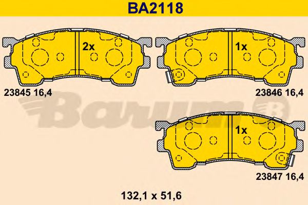 BARUM BA2118 Тормозные колодки для MAZDA (Мазда) BARUM BA2118 Тормозные колодки для MAZDA (Мазда)