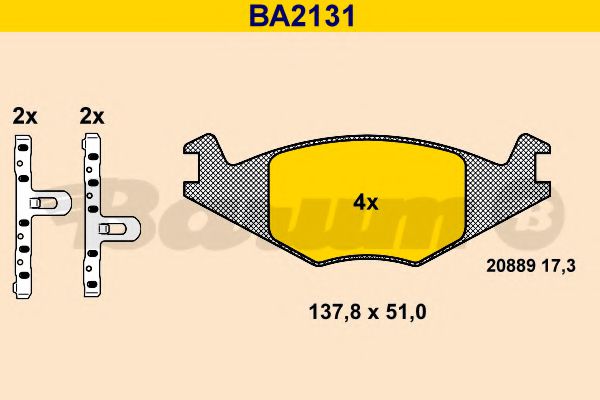 BARUM BA2131 Тормозные колодки для VOLKSWAGEN JETTA II (Фольксваген Жэтта 2) BARUM BA2131 Тормозные колодки для VOLKSWAGEN JETTA II (Фольксваген Жэтта 2)
