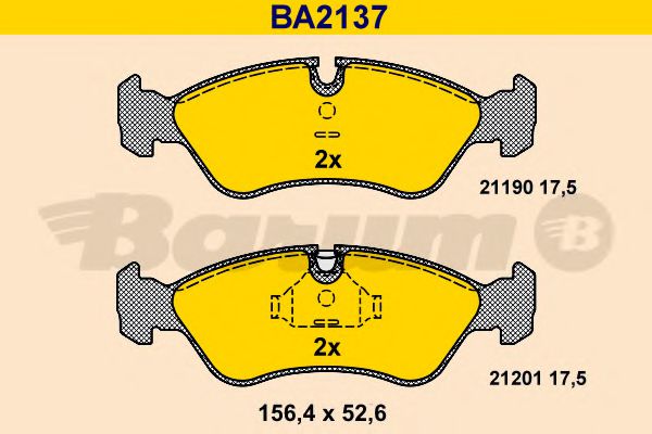 BARUM BA2137 Тормозные колодки для DAEWOO (Дэу) BARUM BA2137 Тормозные колодки для DAEWOO (Дэу)