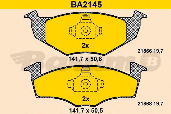 BARUM BA2145 Тормозные колодки для SEAT IBIZA II (Сеат Ибица 2) BARUM BA2145 Тормозные колодки для SEAT IBIZA II (Сеат Ибица 2)