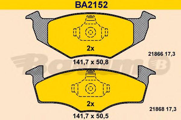 BARUM BA2152 Тормозные колодки для VOLKSWAGEN (Фольксваген) BARUM BA2152 Тормозные колодки для VOLKSWAGEN (Фольксваген)