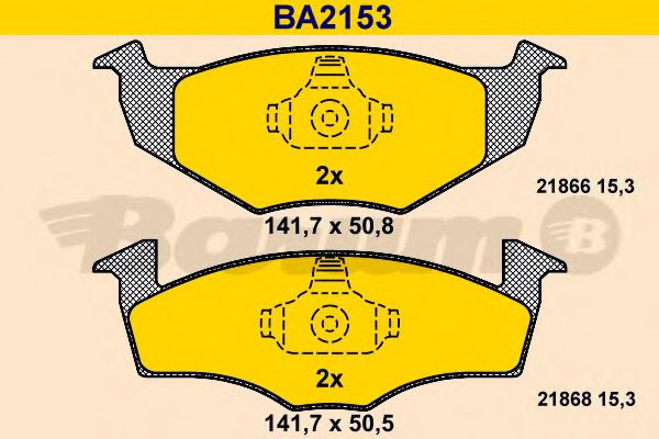 BARUM BA2153 Тормозные колодки для SEAT IBIZA II (Сеат Ибица 2) BARUM BA2153 Тормозные колодки для SEAT IBIZA II (Сеат Ибица 2)
