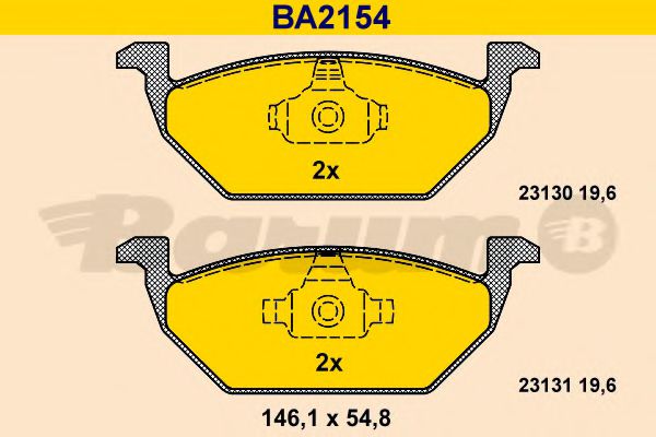 BARUM BA2154 Тормозные колодки для VOLKSWAGEN (Фольксваген) BARUM BA2154 Тормозные колодки для VOLKSWAGEN (Фольксваген)