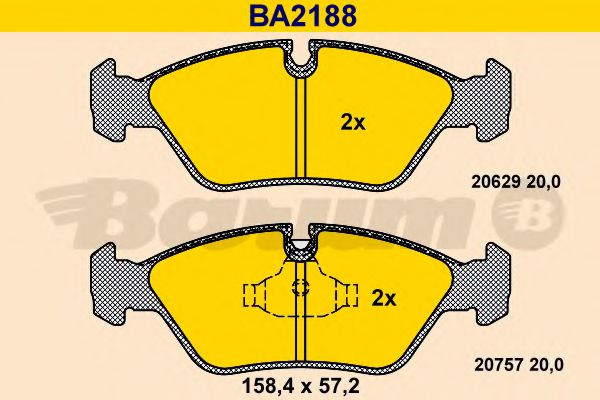 BARUM BA2188 Тормозные колодки для BMW (Бмв) BARUM BA2188 Тормозные колодки для BMW (Бмв)